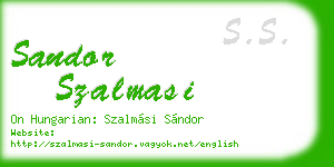 sandor szalmasi business card